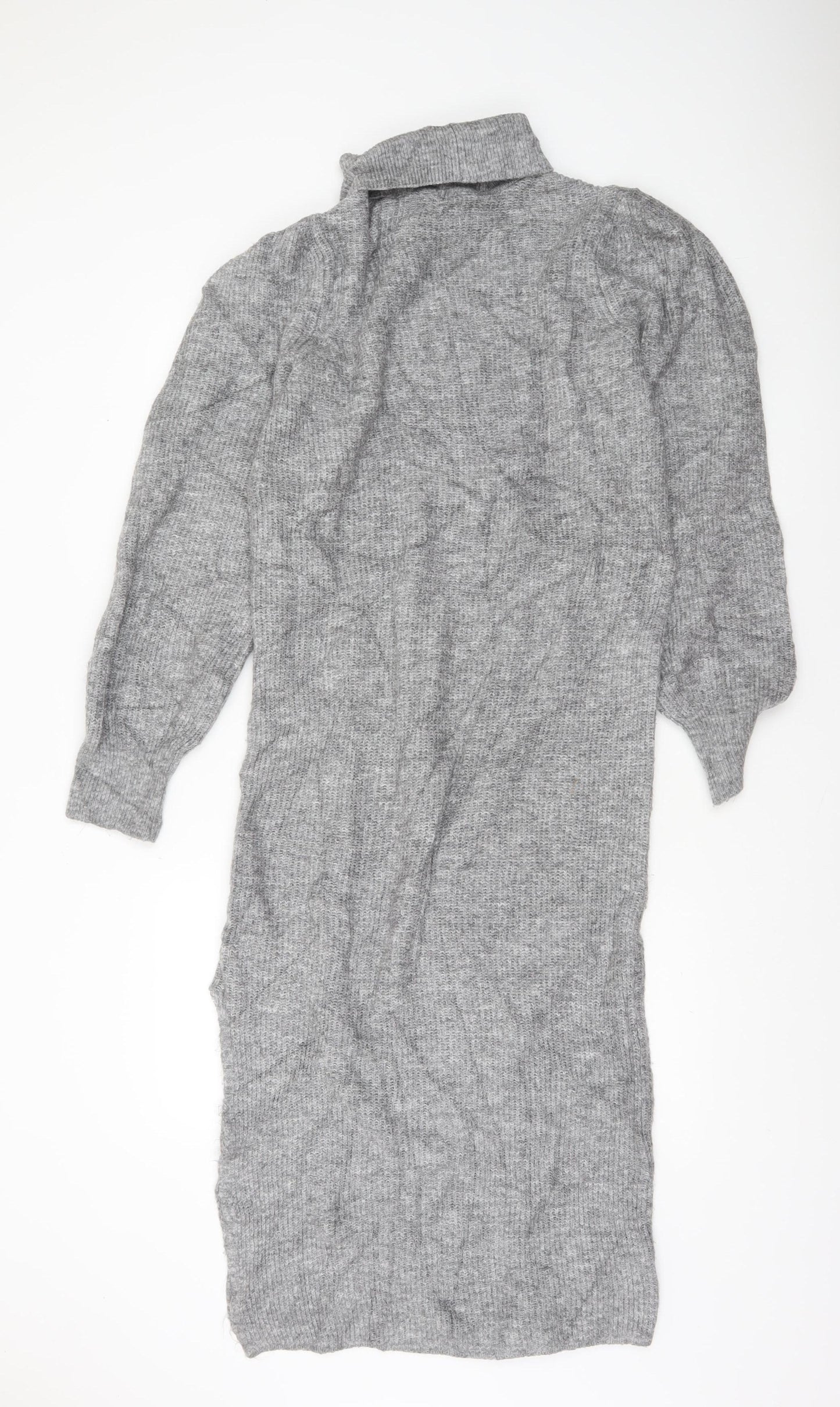 ASOS DESIGN Women’s Grey Knit Roll Neck Bodycon Midi Dress Size 6