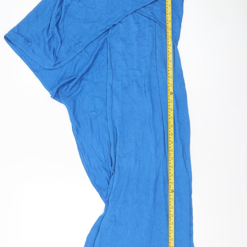 Zara Women Blue Asymmetric Long Sleeveless Knit Dress Size S