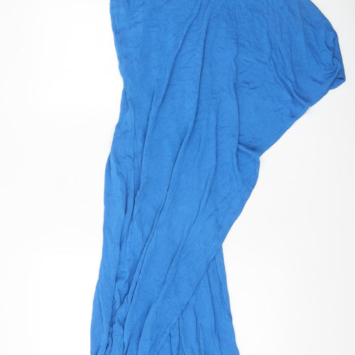 Zara Women Blue Asymmetric Long Sleeveless Knit Dress Size S