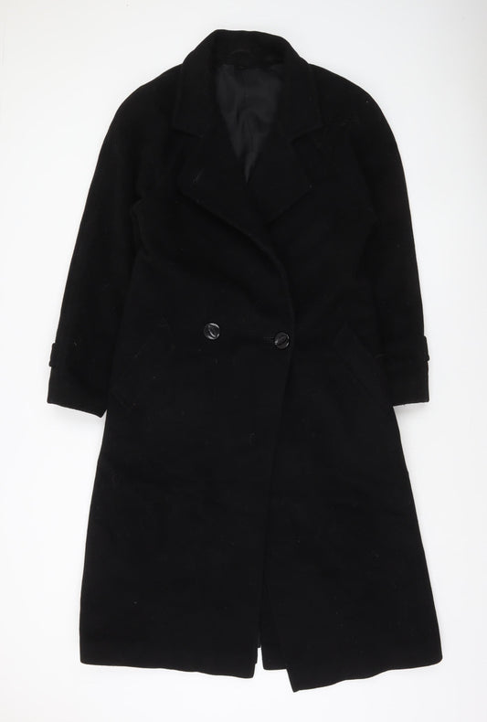 Admyra London Women's Black Cashmere Long Overcoat Size 16