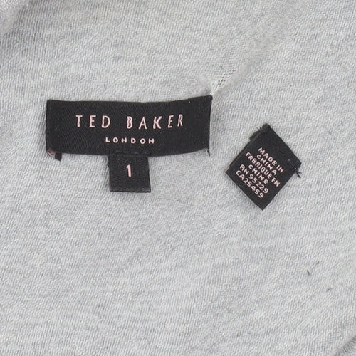 Ted Baker Women's Grey Long Sleeve Open Knit Cardigan Size 8