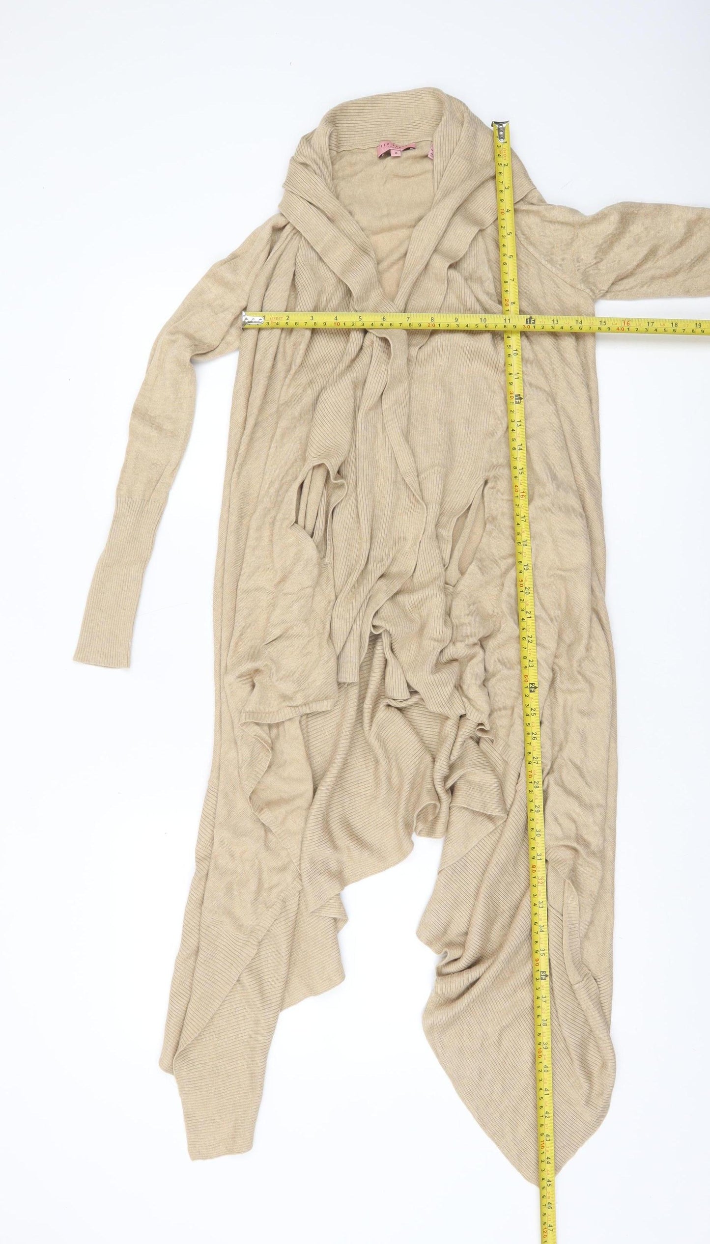 Ted Baker Women’s Beige Long Sleeve Knit Open Cardigan XS