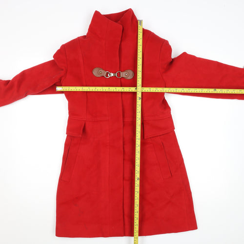 Madame Women's Red Mid-Length Belted Overcoat UK 10
