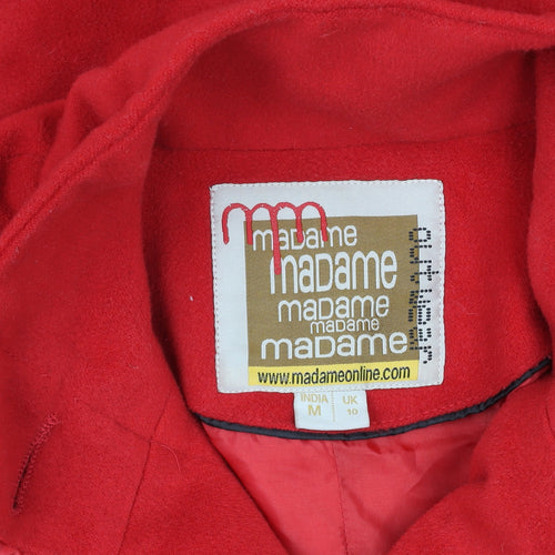 Madame Women's Red Mid-Length Belted Overcoat UK 10