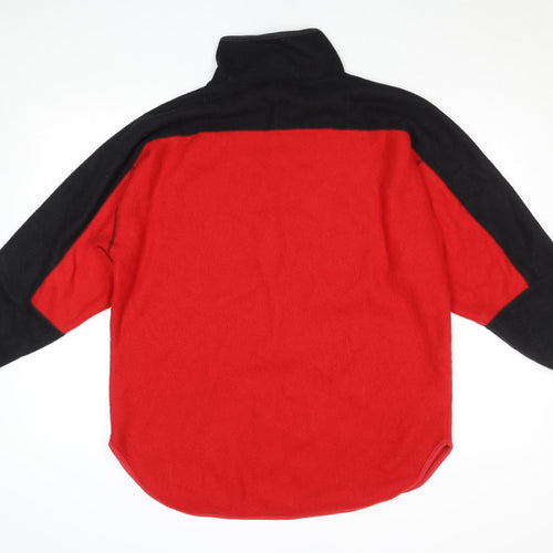 V Sport Women's Red Black 1/2 Zip Fleece Pullover Sweatshirt M