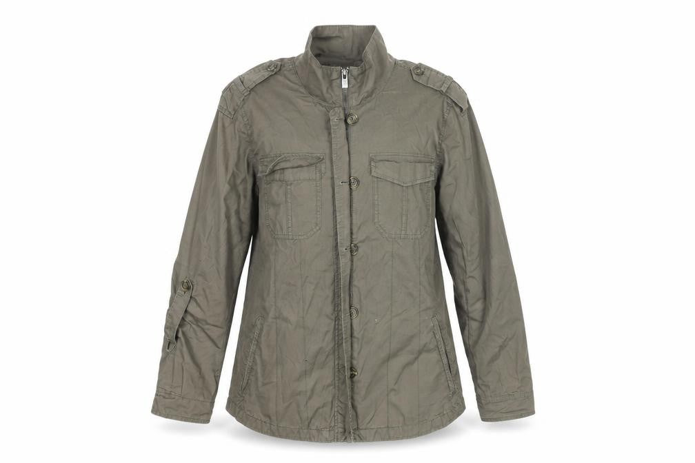 Front view of Buffalo David Bitton Women's Green Military Jacket M