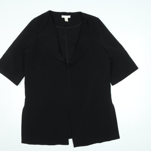 T Black Women's L Stretch Crepe Shawl Blazer Jacket