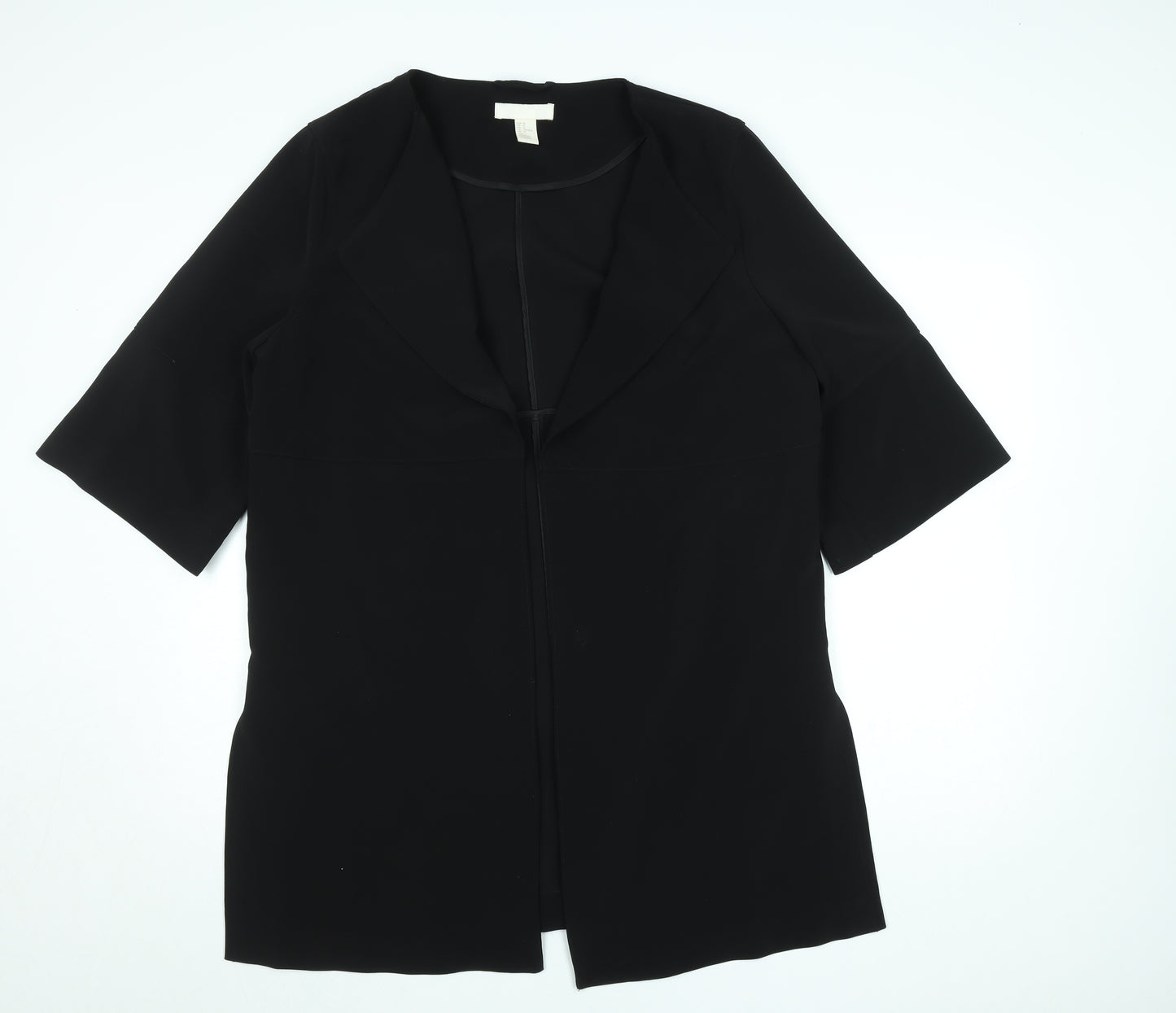 T Black Women's L Stretch Crepe Shawl Blazer Jacket