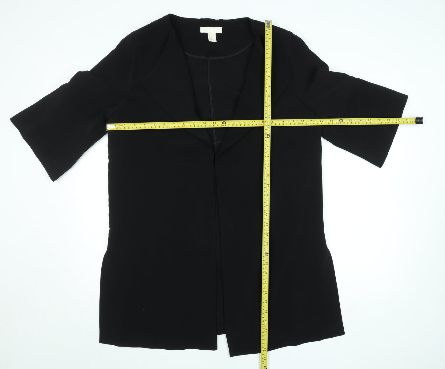 T Black Women's L Stretch Crepe Shawl Blazer Jacket