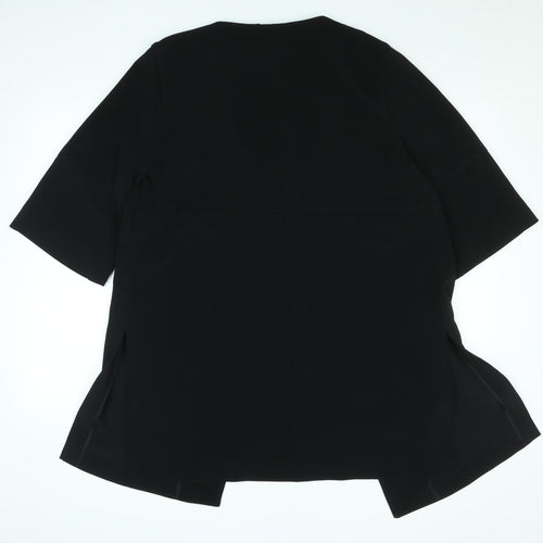 T Black Women's L Stretch Crepe Shawl Blazer Jacket