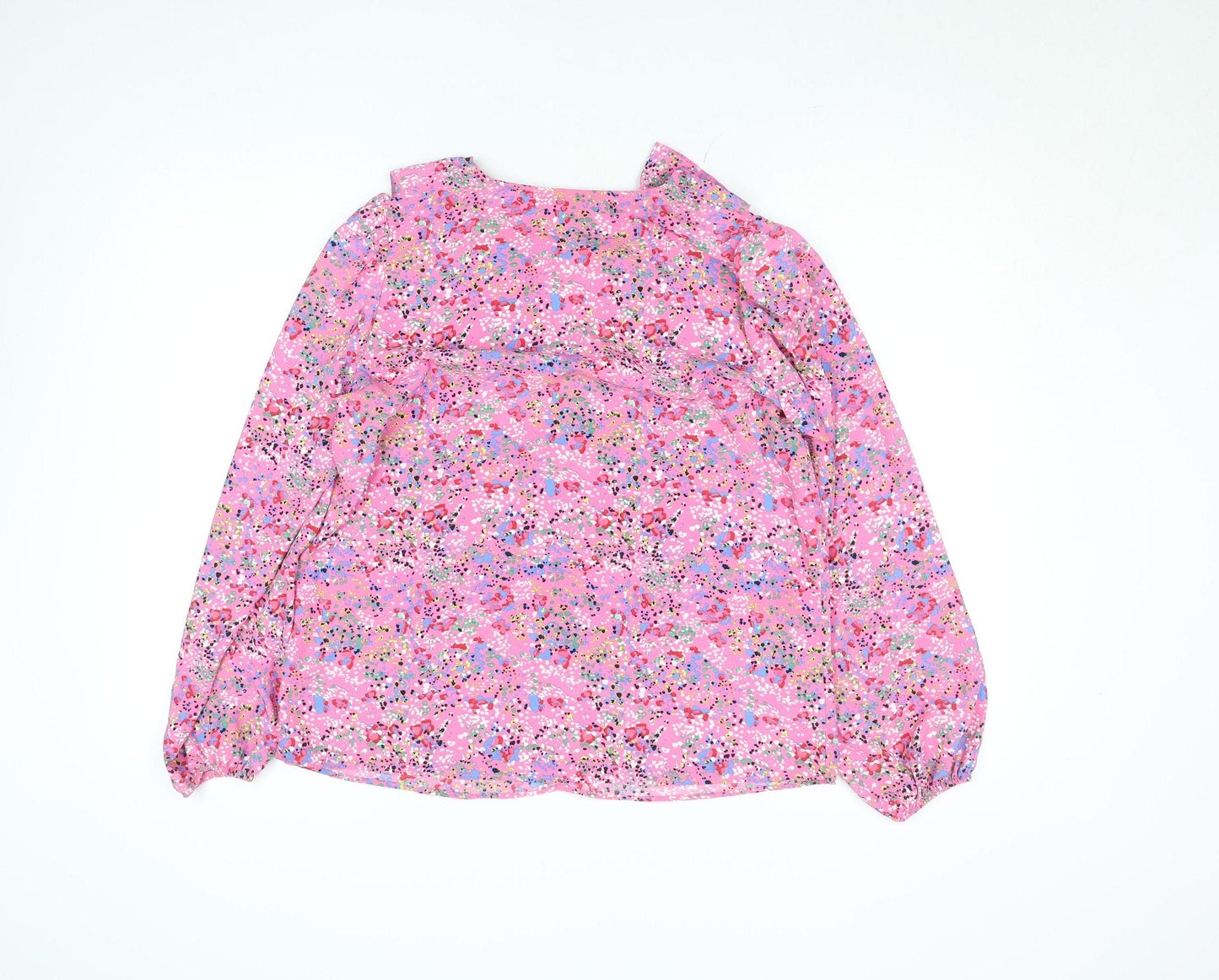 Dunnes Stores Women's Pink Floral Long Sleeve Wrap Blouse Size S