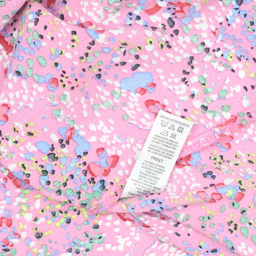 Dunnes Stores Women's Pink Floral Long Sleeve Wrap Blouse Size S