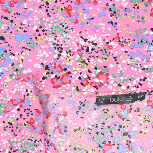 Dunnes Stores Women's Pink Floral Long Sleeve Wrap Blouse Size S