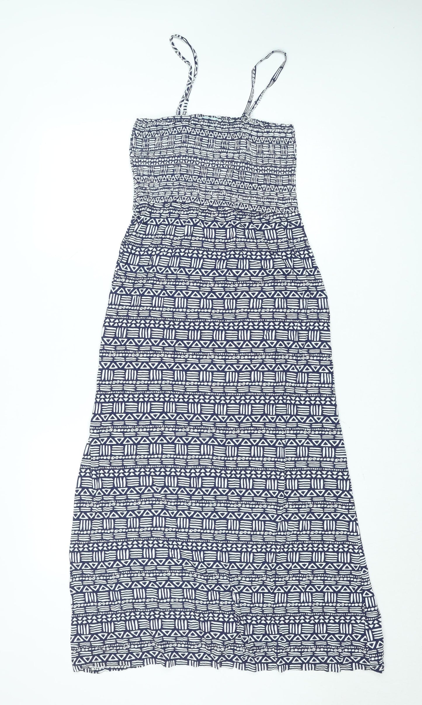Dickins & Jones Women's Blue Geometric Jersey Slip Midi Dress Size S