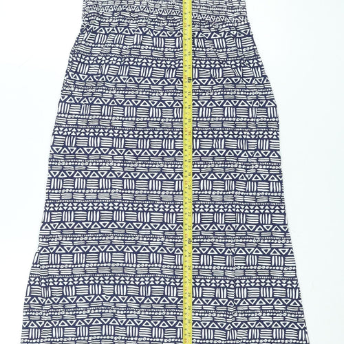 Dickins & Jones Women's Blue Geometric Jersey Slip Midi Dress Size S