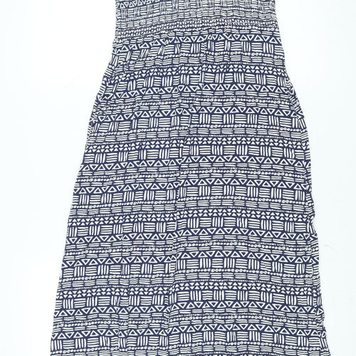 Dickins & Jones Women's Blue Geometric Jersey Slip Midi Dress Size S