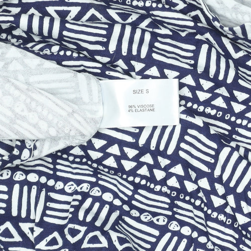 Dickins & Jones Women's Blue Geometric Jersey Slip Midi Dress Size S