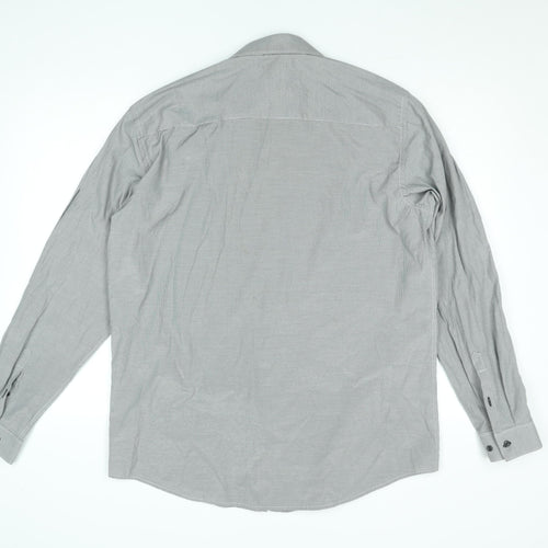 Next Men’s Grey Check Tailored Fit Formal Dress Shirt 17” Slim Fit