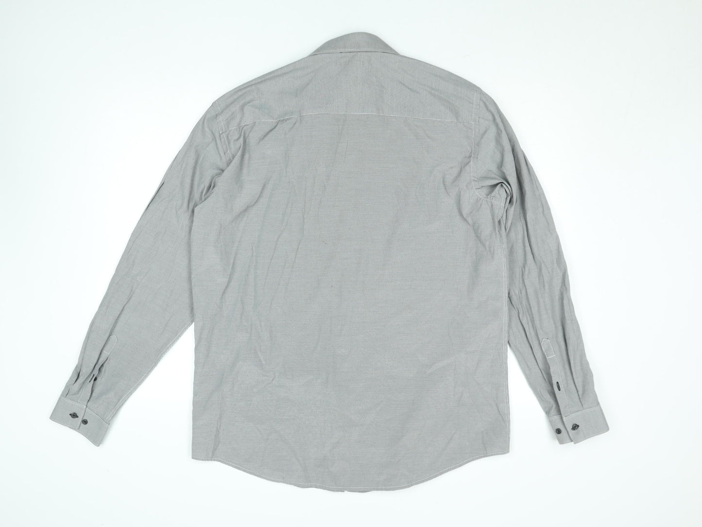 Next Men’s Grey Check Tailored Fit Formal Dress Shirt 17” Slim Fit