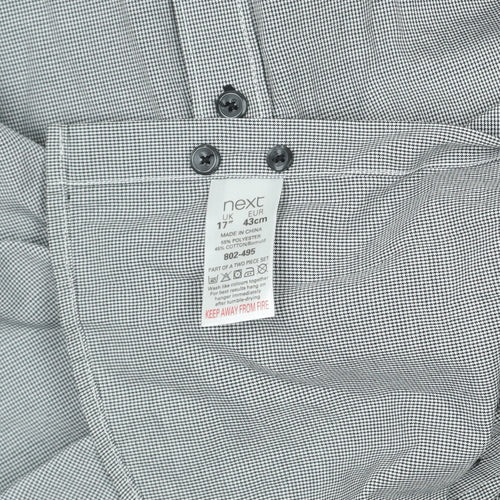 Next Men’s Grey Check Tailored Fit Formal Dress Shirt 17” Slim Fit