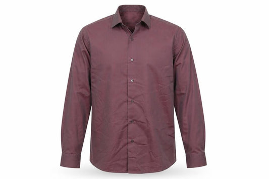 Van Heusen Men's Burgundy Long Sleeve Formal Dress Shirt Size 40