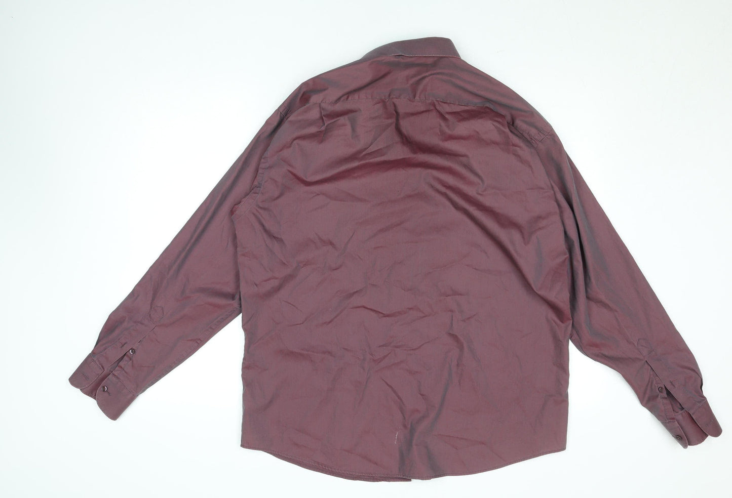 Van Heusen Men's Burgundy Long Sleeve Formal Dress Shirt Size 40