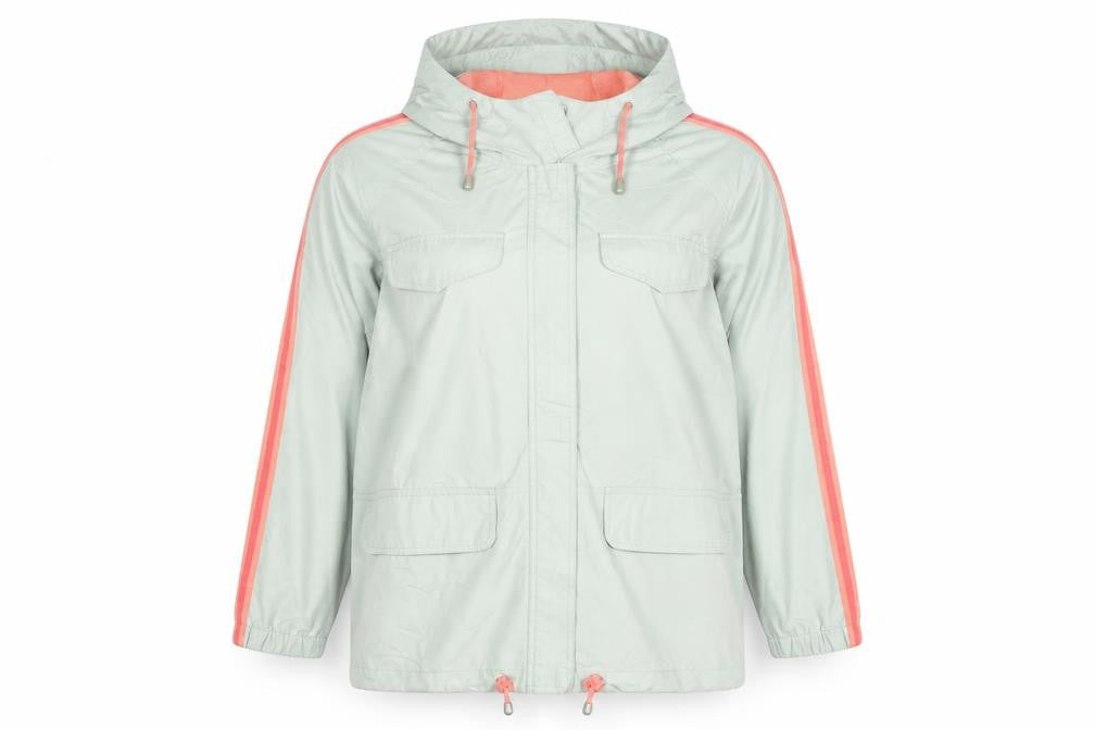Agenda Women's Grey Hooded Anorak Jacket Size 16 Lightweight Nylon