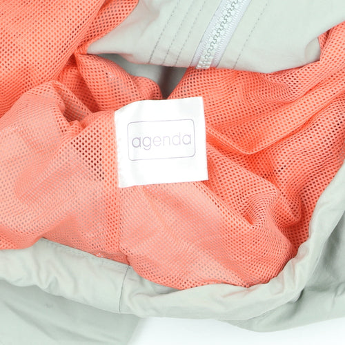Agenda Women's Grey Hooded Anorak Jacket Size 16 Lightweight Nylon