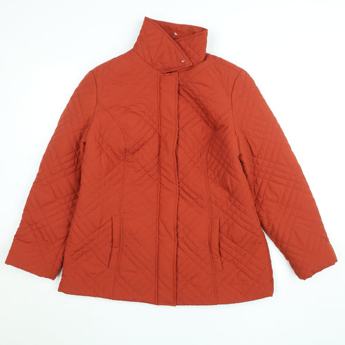 Profile Womens Burnt Orange Quilted Puffer Jacket Size 14