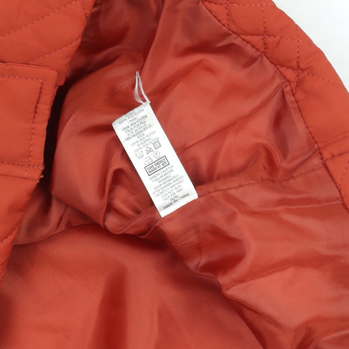 Profile Womens Burnt Orange Quilted Puffer Jacket Size 14