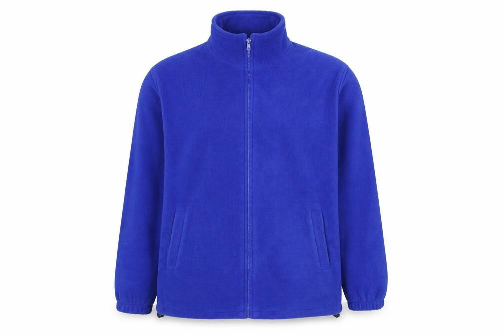 Front view of JBC Collection Men's Blue Fleece Full Zip Jacket L Lightweight