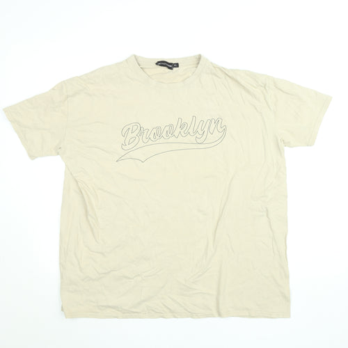 PrettyLittleThing Women’s Beige XL Brooklyn Graphic T-Shirt