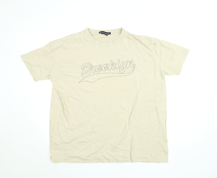 PrettyLittleThing Women’s Beige XL Brooklyn Graphic T-Shirt