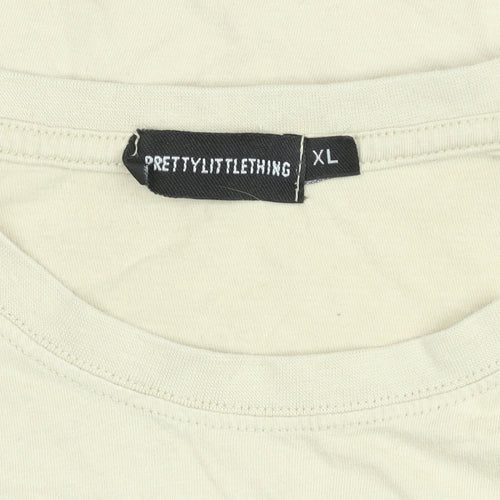 PrettyLittleThing Women’s Beige XL Brooklyn Graphic T-Shirt