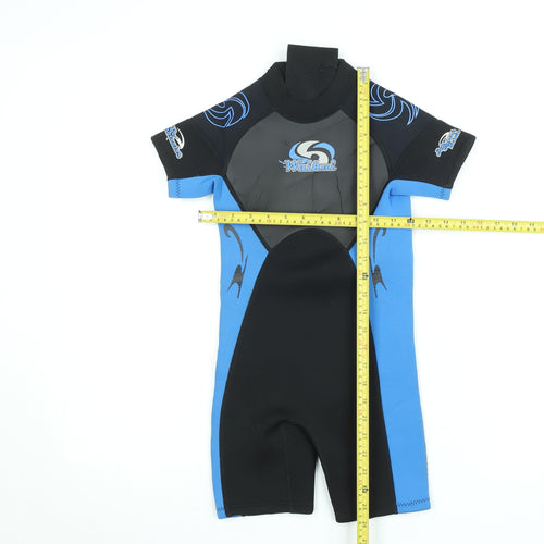 Waiiha Boys Black Blue Short Sleeve Neoprene Wetsuit 7-8 Years