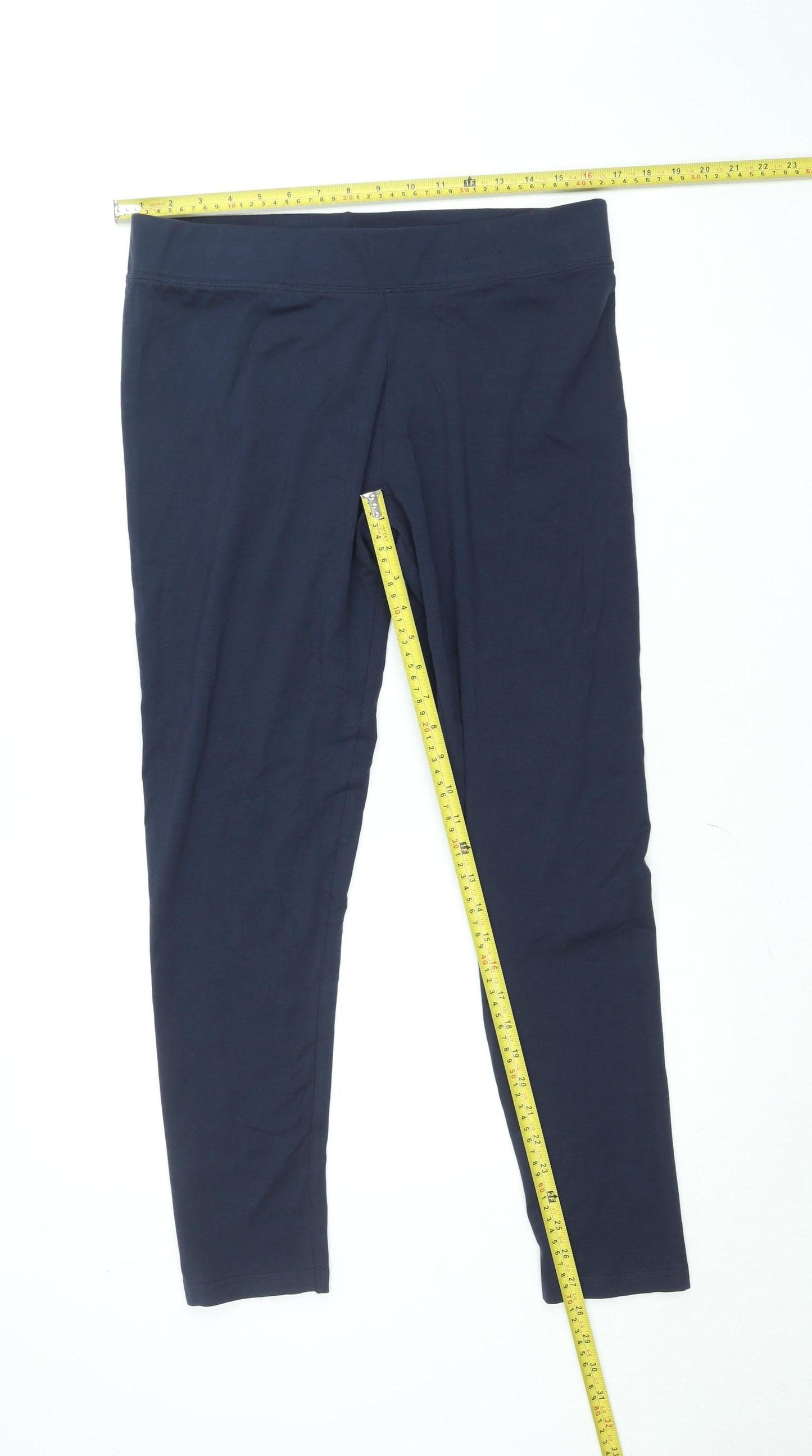 Dunnes Stores Navy Cotton Stretch Womens Leggings L Size Comfortable Fit