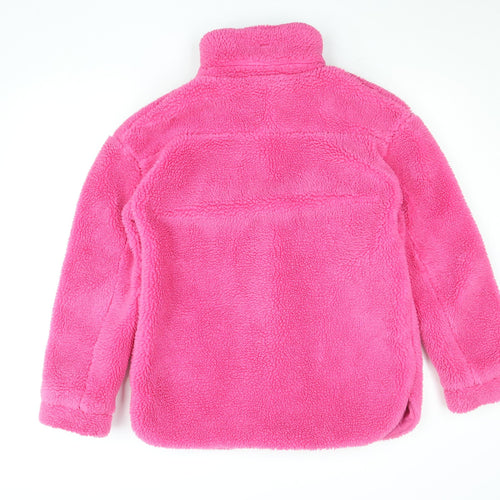 H&M Teens Pink Fleece Lined Button Up Jacket Size 14