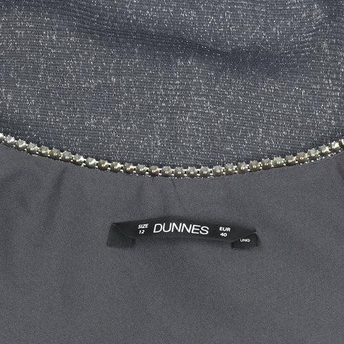 Dunnes Women’s Grey Beaded Scoop Neck 3/4 Sleeve Tunic Blouse Size 12