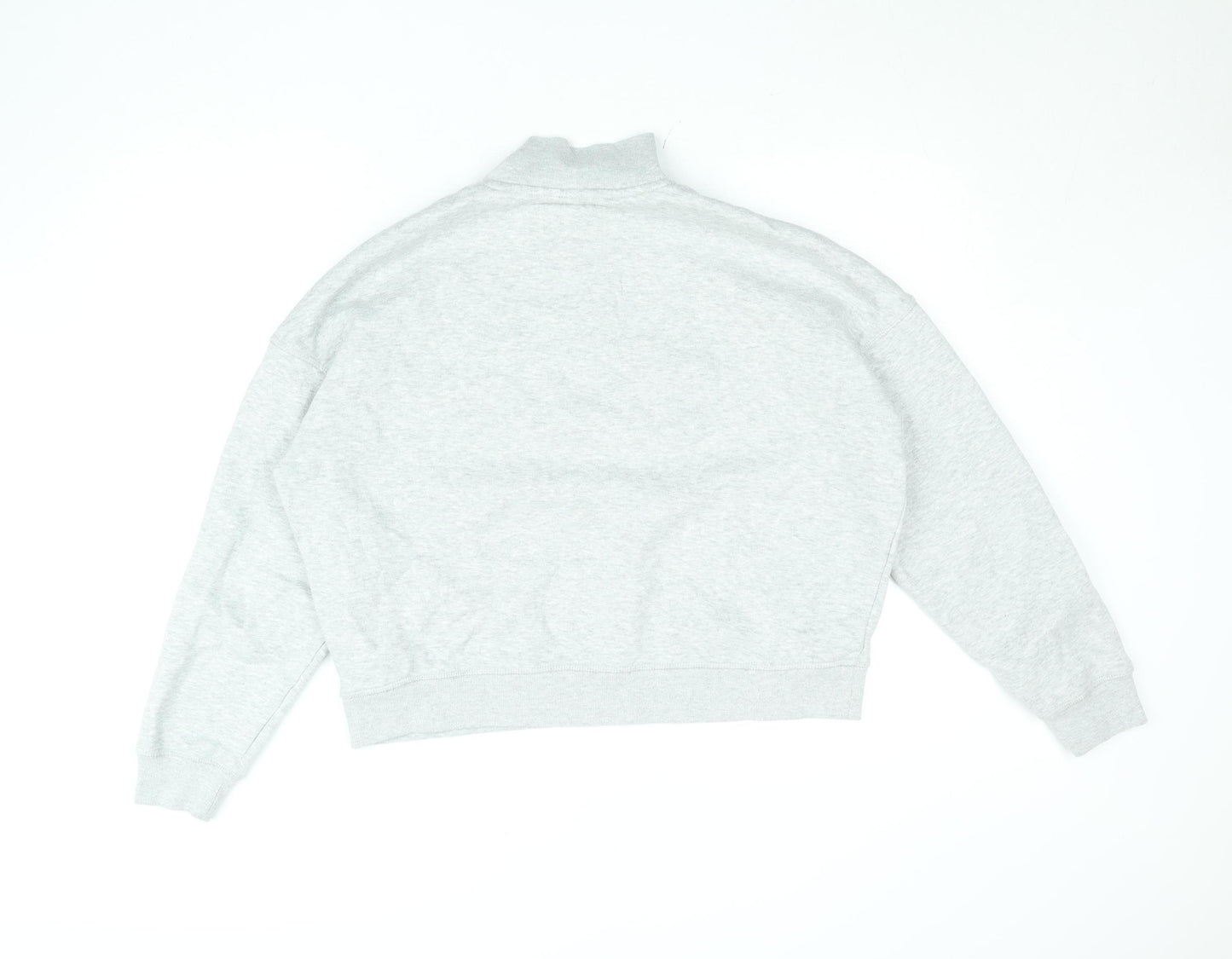 Jack Wills Women's Grey 1/4 Zip Sweatshirt UK 12 Cotton Blend Fleece Lined
