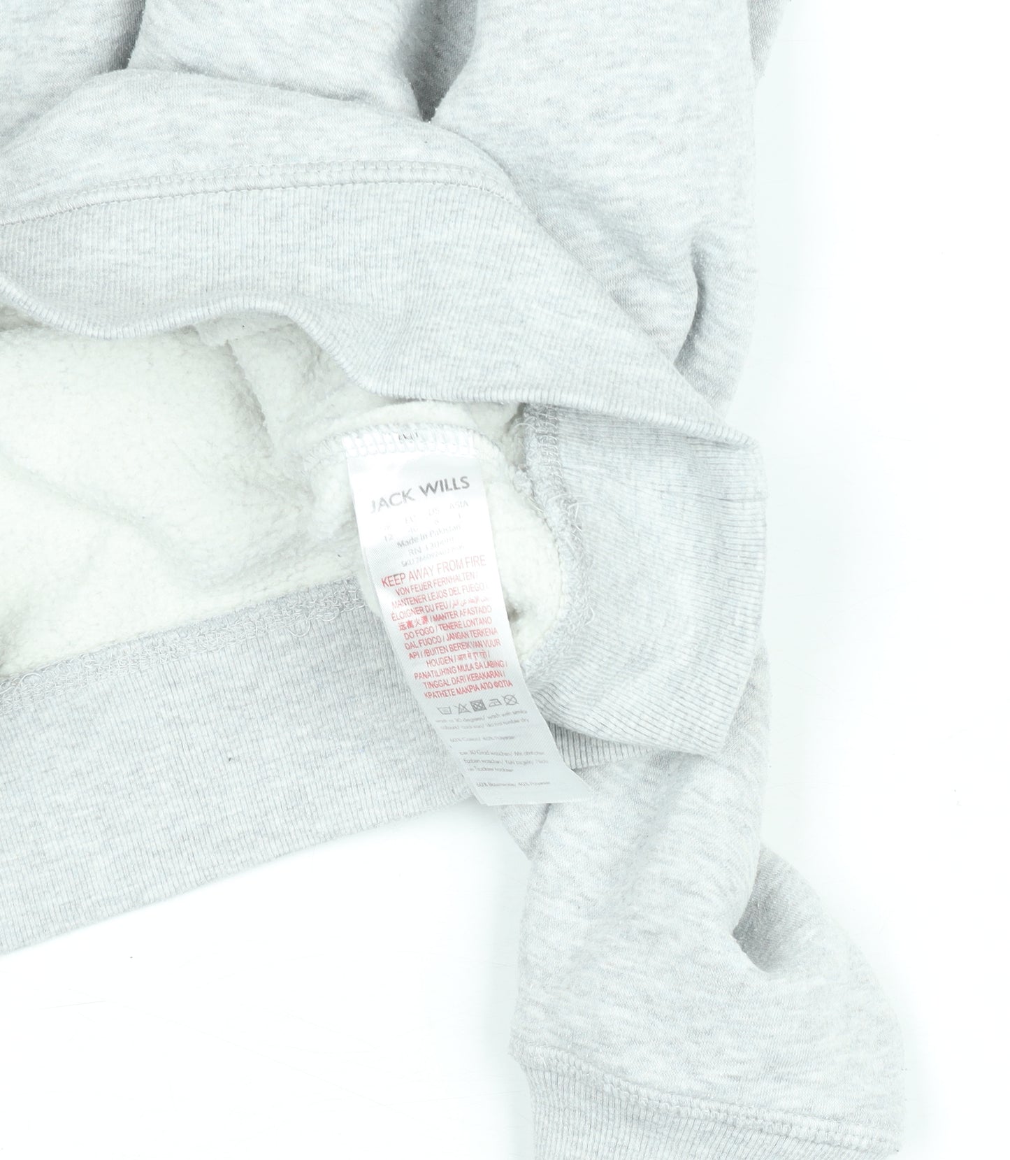 Jack Wills Women's Grey 1/4 Zip Sweatshirt UK 12 Cotton Blend Fleece Lined