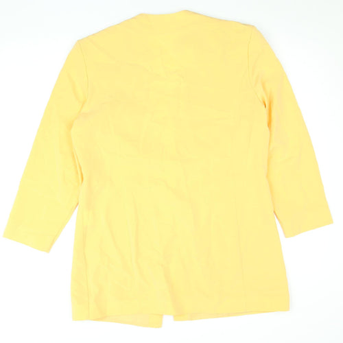 POEM Women's Yellow Polyester Single-Breasted Blazer Size 12