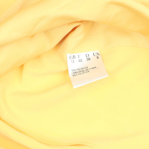 POEM Women's Yellow Polyester Single-Breasted Blazer Size 12