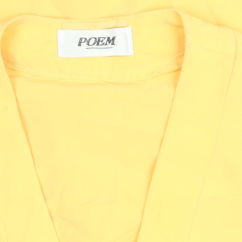 POEM Women's Yellow Polyester Single-Breasted Blazer Size 12