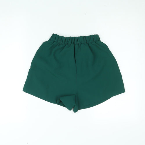 Bershka Women’s Green Striped Casual Shorts Size S