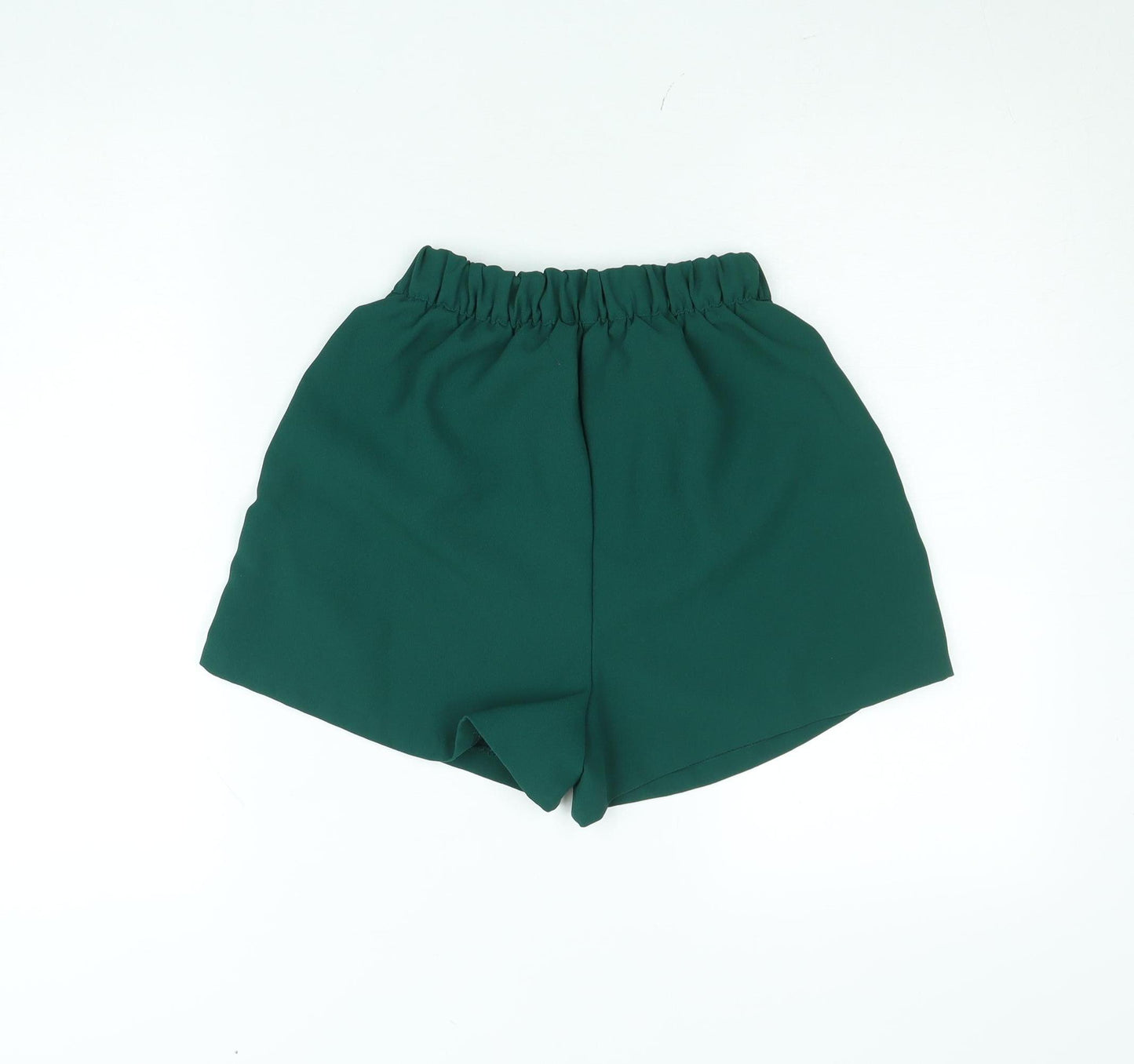 Bershka Women’s Green Striped Casual Shorts Size S