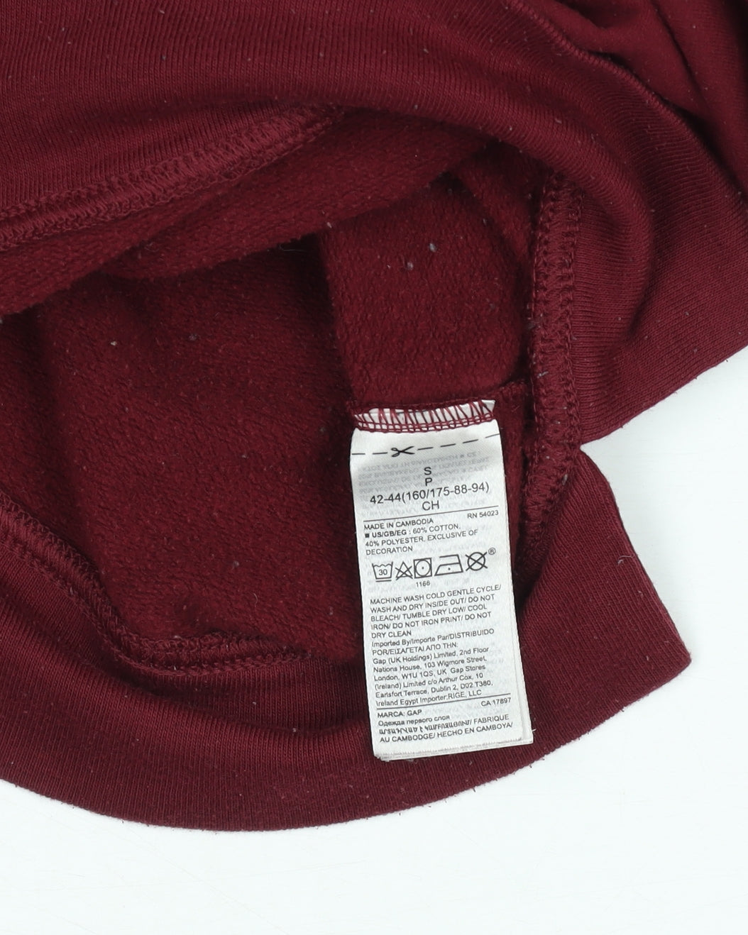 GAP Womens Burgundy Logo Pullover Sweatshirt Size S