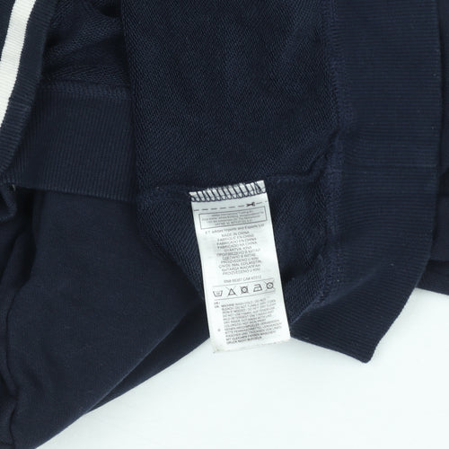 Adidas Women Navy Blue Cropped Hoodie Size 8 Cotton Blend Logo