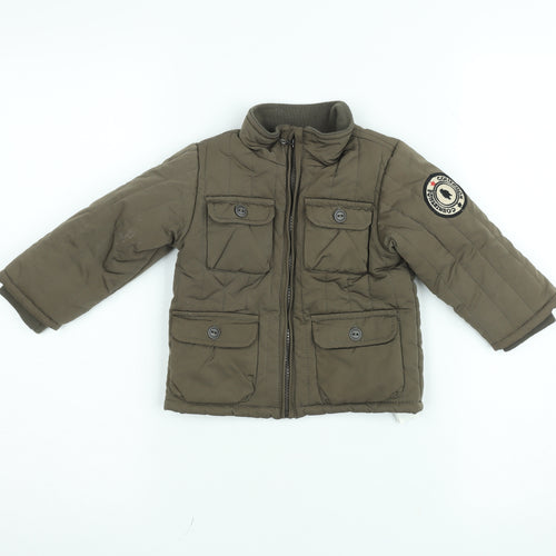Baby Boy 82A Boys Brown Quilted Camouflage Jacket 18-24 Months