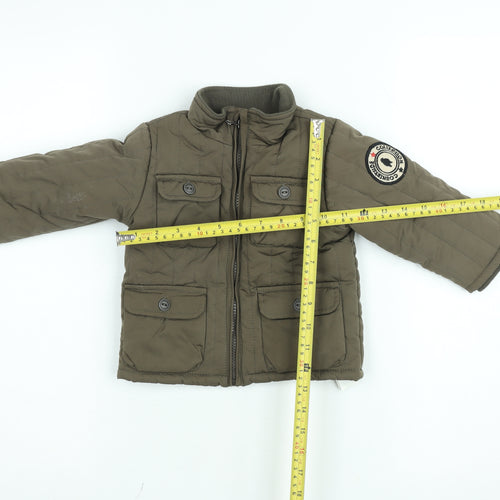 Baby Boy 82A Boys Brown Quilted Camouflage Jacket 18-24 Months