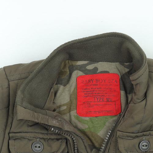 Baby Boy 82A Boys Brown Quilted Camouflage Jacket 18-24 Months